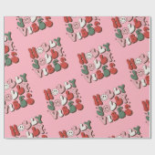 Holly Jolly Vibes Groovy Kerstmis Cadeaupapier (Vlak)