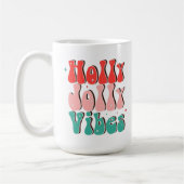 Holly Jolly Vibes Groovy Kerstmis Koffiemok (Links)