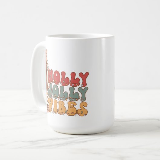 Holly jolly vibes: Kerst Drink Koffie Mok (Voorkant links)
