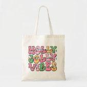 Holly Jolly Vibes Kerstfeest Winter Tote Bag (Voorkant)