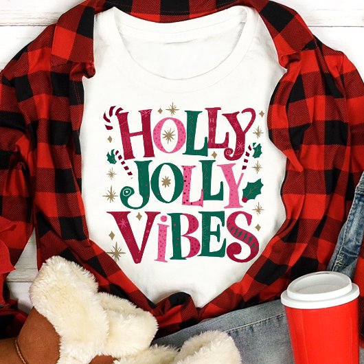 Holly Jolly Vibes Kerstretro Tri-Blend Shirt