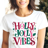 Holly Jolly Vibes Kerstretro Tri-Blend Shirt