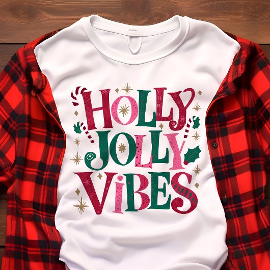 Holly Jolly Vibes Kerstretro Tri-Blend Shirt