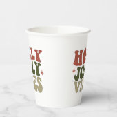 Holly Jolly Vibes Retro 1960 kerstavond Papieren Bekers (Links)