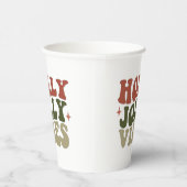 Holly Jolly Vibes Retro 1960 kerstavond Papieren Bekers (Rechts)