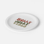 Holly Jolly Vibes Retro 1960 kerstavond Papieren Bordje (Gekanteld)