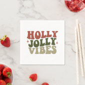 Holly Jolly Vibes Retro 1960 kerstavond Servet (Insitu)