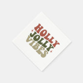 Holly Jolly Vibes Retro 1960 kerstavond Servet (Hoek)