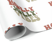 Holly Jolly Vibes Retro 1960 kerstcadeau Cadeaupapier (Rol Hoek)