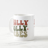 Holly Jolly Vibes Retro 1960 kerstcadeau Koffiemok (Voorkant links)