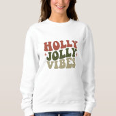 Holly Jolly Vibes Retro 1960 kerstcadeau Trui (Voorkant)