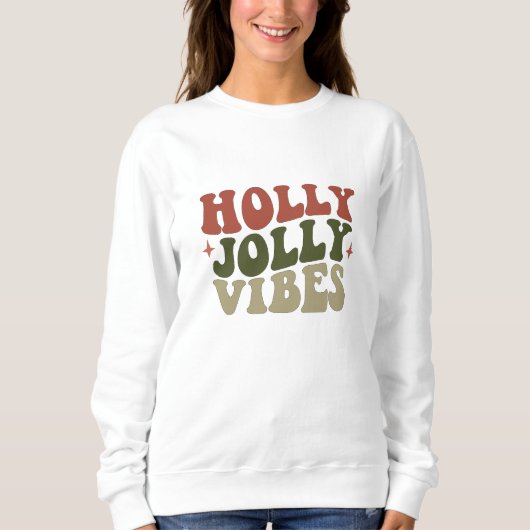 Holly Jolly Vibes Retro 1960 kerstcadeau Trui (Voorkant)