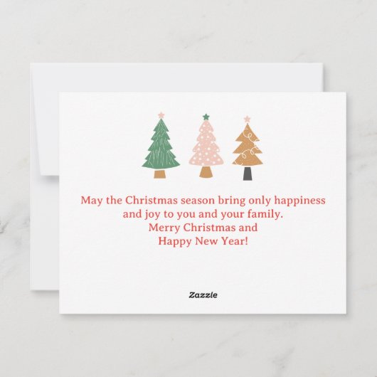 Holly Jolly Vibes retro chique kerst foto Feestdagenkaart (Achterkant)