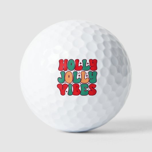 Holly Jolly Vibes Retro Groovy Kerst Feestdagen Golfballen (Voorkant)