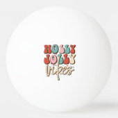 Holly Jolly Vibes Retro Groovy Kerst Feestdagen Pingpongbal (Achterkant)