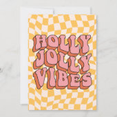 Holly Jolly Vibes - Retro Holiday Cheer Feestdagenkaart (Voorkant)
