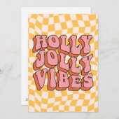 Holly Jolly Vibes - Retro Holiday Cheer Feestdagenkaart (Voorkant / Achterkant)
