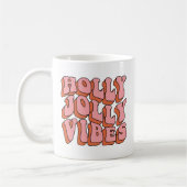 Holly Jolly Vibes - Retro Holiday Cheer Koffiemok (Links)