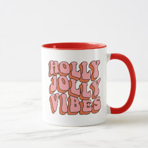 Holly Jolly Vibes - Retro Holiday Cheer Mok