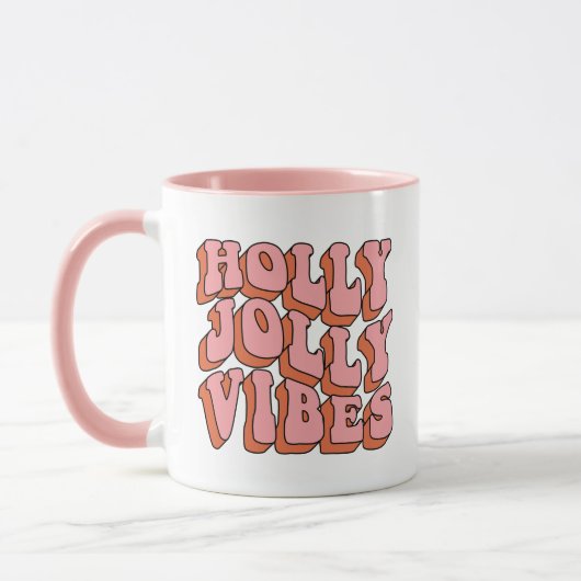 Holly Jolly Vibes - Retro Holiday Cheer Mok (Links)