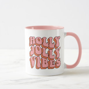 Holly Jolly Vibes - Retro Holiday Cheer Mok