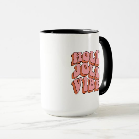 Holly Jolly Vibes - Retro Holiday Cheer Mok (Voorkant rechts)