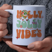Holly Jolly Vibes Retro Oranje Kerstnaam Mok
