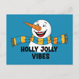 Holly Jolly Vibes Sneeuwman Briefkaart
