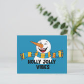 Holly Jolly Vibes Snowman Briefkaart (Staand voorkant)