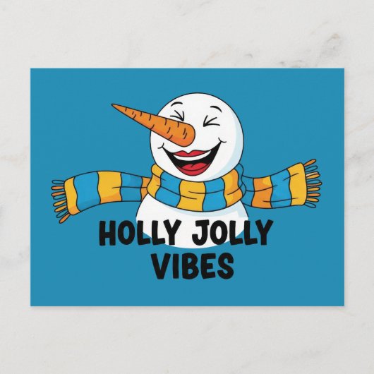 Holly Jolly Vibes Snowman Briefkaart (Voorkant)
