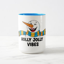 Holly Jolly Vibes Snowman Tweekleurige Koffiemok