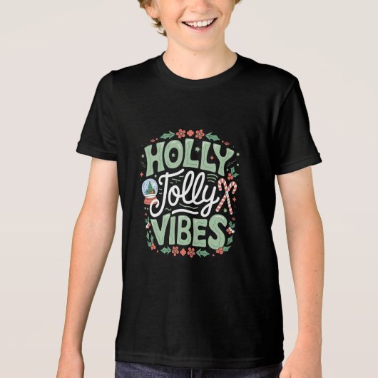 Holly Jolly Vibes Tri-Blend Shirt (Voorkant)
