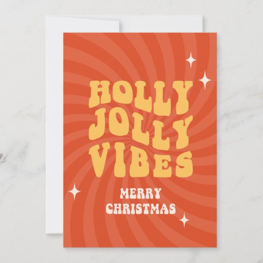 Holly Jolly Vibes - Vrolijk kerstfeest Feestdagenkaart (Voorkant)