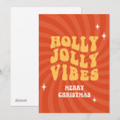 Holly Jolly Vibes - Vrolijk kerstfeest Feestdagenkaart (Voorkant / Achterkant)
