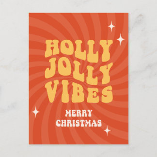 Holly Jolly Vibes - Vrolijk kerstfeest Feestdagenkaart