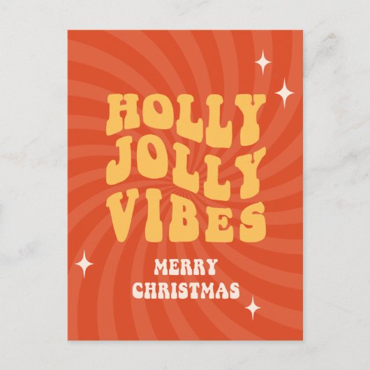 Holly Jolly Vibes - Vrolijk kerstfeest Feestdagenkaart (Voorkant)