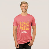 Holly Jolly Vibes - Vrolijk kerstfeest Tri-Blend Shirt (Voorkant volledig)