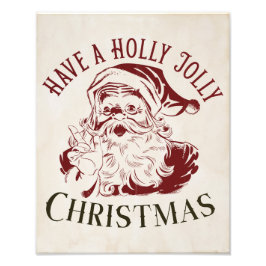 Holly Jolly Vintage Christmas Foto Afdruk