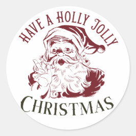 Holly Jolly Vintage Christmas Ronde Sticker