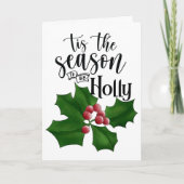 Holly Jolly Watercolor Christmas Card Kaart (Voorkant)