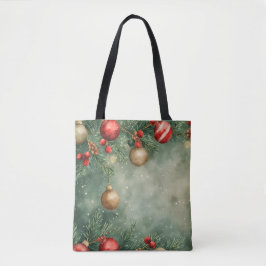 Holly Jolly Waterverf Canvas tas