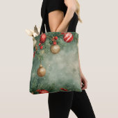 Holly Jolly Waterverf Canvas tas (Dichtbij)