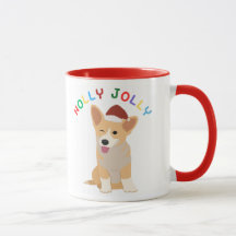 Holly Jolly Welsh Corgi Mok