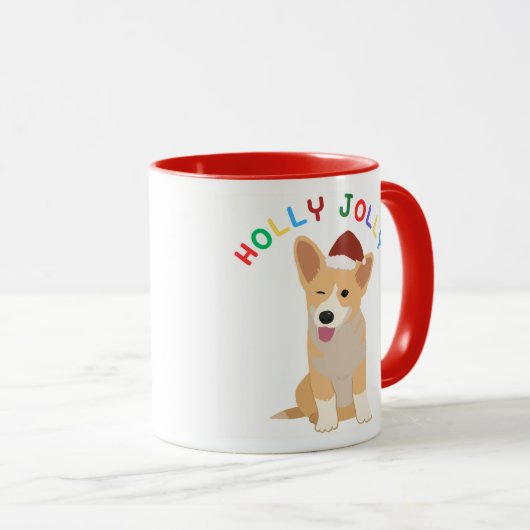Holly Jolly Welsh Corgi Mok (Voorkant rechts)
