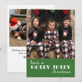 Holly Jolly Wenskaart met kerstmis Feestdagenkaart (Voorkant / Achterkant)