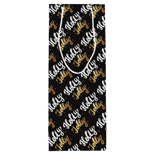 Holly Jolly Wijn Cadeautas (Achterkant)