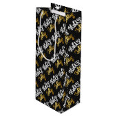 Holly Jolly Wijn Cadeautas (Voorkant Gekanteld)