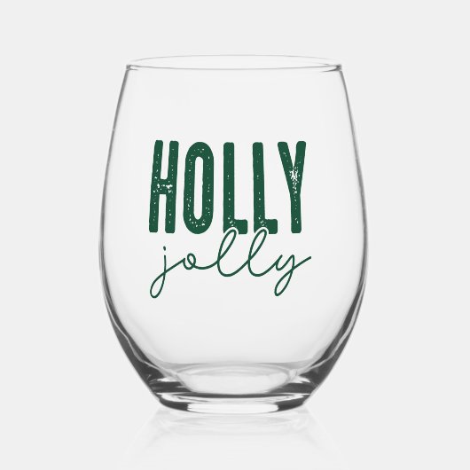 Holly Jolly Wijnglas Zonder Voet (Voorkant)