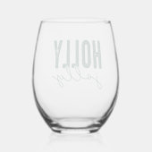 Holly Jolly Wijnglas Zonder Voet (Achterkant)