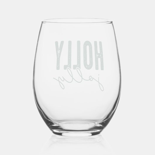 Holly Jolly Wijnglas Zonder Voet (Achterkant)